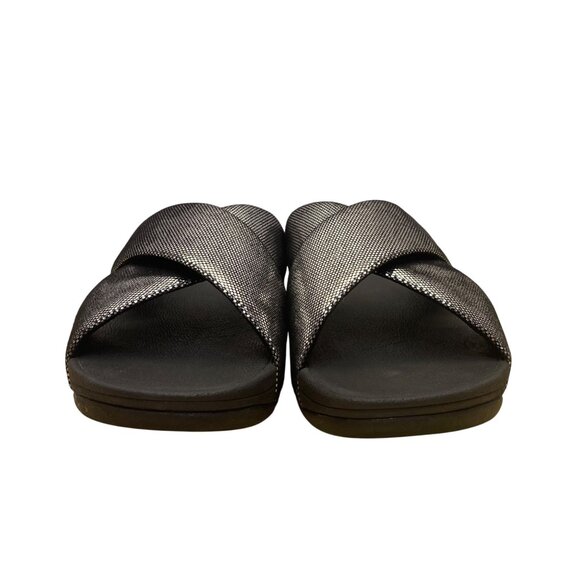 Fitflop Women’s Black Metallic Cross Strap Lightweight Sandals Size 8 - Picture 2 of 8